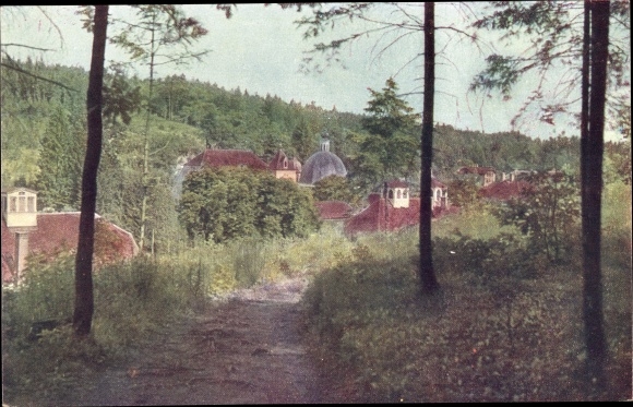 Postcard Tobelbad Steiermark, partial view with parish church