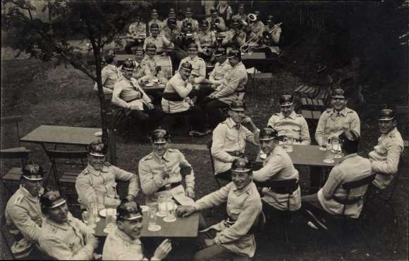 Photo Postcard Men in uniforms, firefighters ?