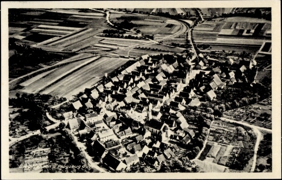Postcard Bieberehren in Lower Franconia, aerial photograph