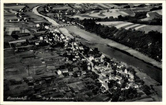 Postcard Alzenbach Eitorf an der Sieg, aerial photograph