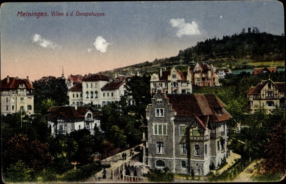 Postcard Meiningen in Thuringia, villas on the Donopskuppe