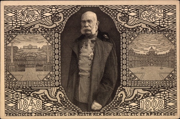 Ganzsachen Ak Kaiser Franz Joseph I., Portrait, Jubiläum 1908