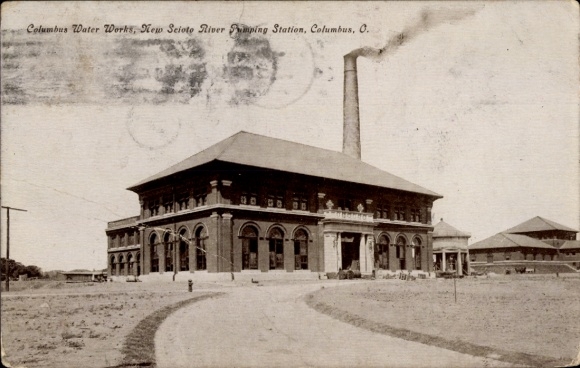 Ak Columbus Ohio USA, Historisch gebouw, Watervoorziening, Schoorsteen