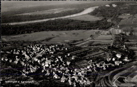 Postcard Jechtingen Sasbach am Kaiserstuhl, aerial photograph