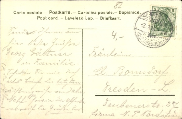 Postcard Schmiedeberg Dippoldiswalde in the Ore Mountains, general view