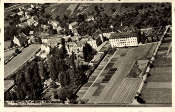 Ak Hegne Allensbach am Bodensee, Fliegeraufnahme, Provinzhaus der Kreuzschwestern