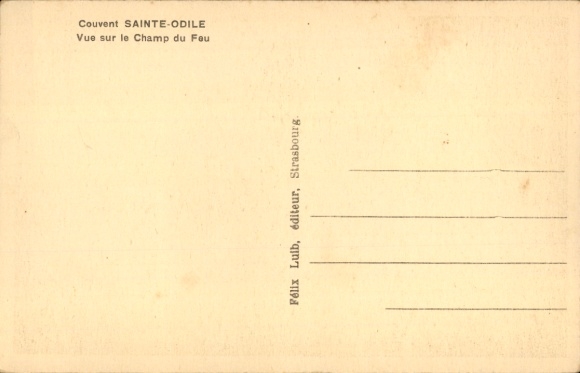 Postcard Obernai Alsace Bas Rhin, Mont Sainte Odile, Sainte Odile Monastery, view of Champ du Feu