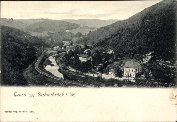 Postcard Dahlerbrück Schalksmühle Märkischer Kreis, Panorama