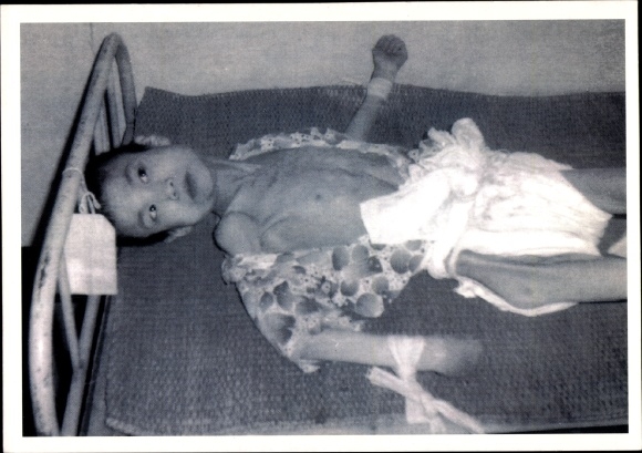 Postcard China, protest against the inhumane treatment of children in orphanages