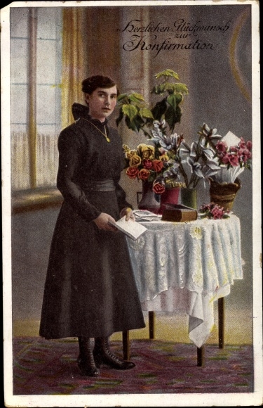 Ak Glückwunsch Konfirmation, Mädchen, Blumen, RKL 3110 6