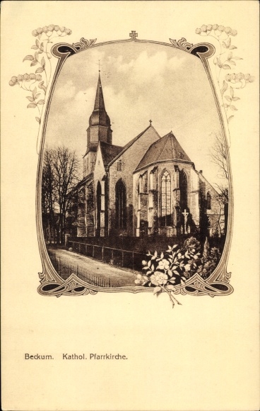 Jugendstil Ak Beckum in Westfalen, Kath. Pfarrkirche
