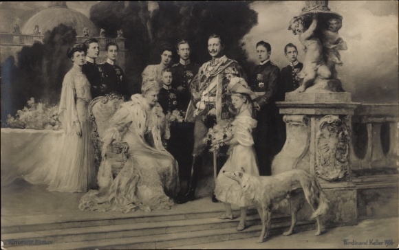 Artist PC Keller, Ferdinand, German Imperial House under Kaiser Wilhelm II, greyhound