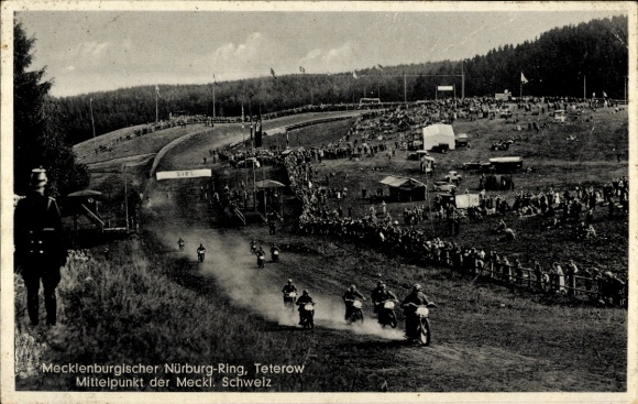 KP Teterow w Meklemburgii, pierścień górski, tor wyścigowy, wyścig motocyklowy, meta