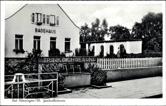 Postcard Bad Hönningen am Rhein, Gesundbrunnen, Badehaus