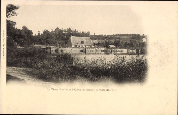 Ak Cernay la Ville Yvelines, Le Vieux Moulin, Teich