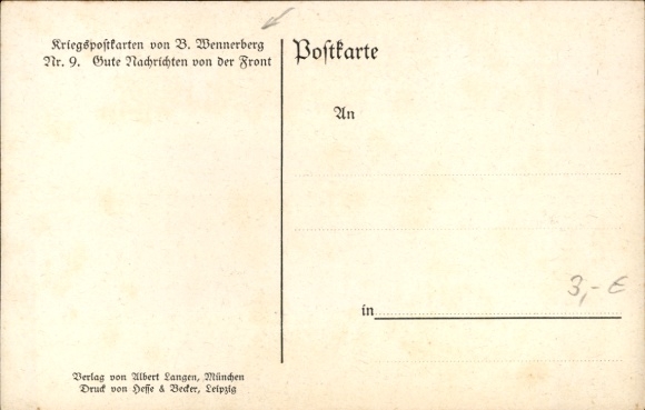 Artist Postcard Wennerberg, Bruno, Good news from the front, mother and children read soldier's letter