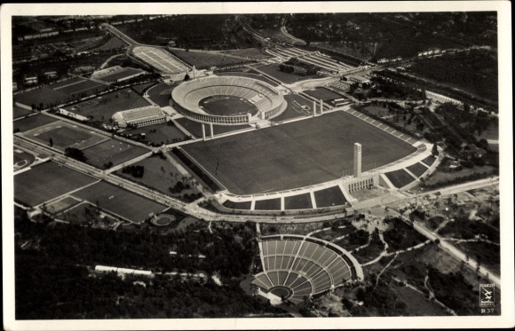 PC Berlin Charlottenburg Westend, aerial photograph, Reichssportfeld, Dietrich Eckardt stage