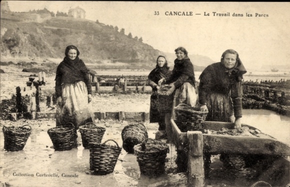 CPA Cancale Ille et Vilaine, Le Travail dans les Parcs