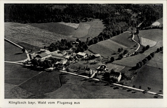 Postcard Klinglbach St. Englmar in Lower Bavaria, aerial photograph