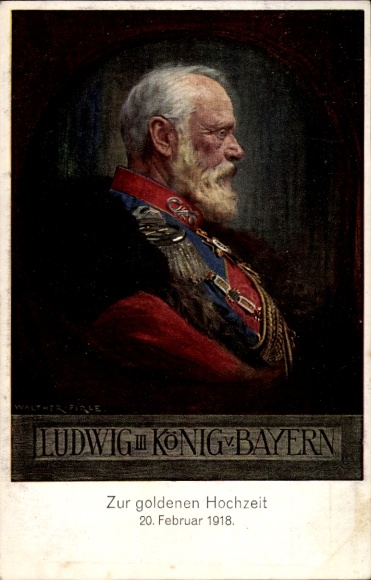 Artist Postcard Firle, Walther, King Ludwig III of Bavaria, portrait