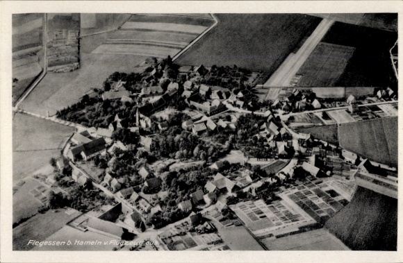 Postcard Flegessen Bad Münder am Deister, aerial photograph