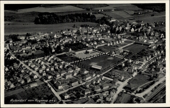 Postcard Aulendorf in Württemberg, aerial photograph