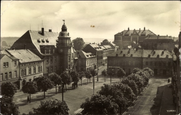 Postcard faithful in the Vogtland, marketplace