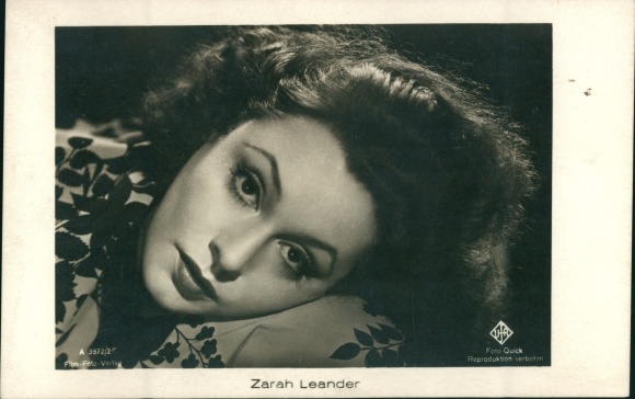 Ak-actrice Zarah Leander, portret