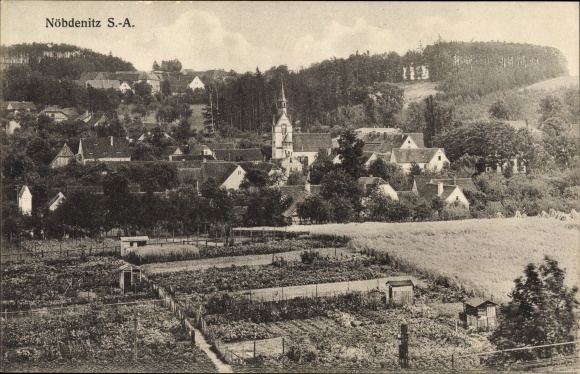 Ak Nöbdenitz Schmölln im Altenburger Land, Ortsansicht, Gartenanlagen