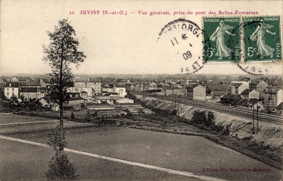 CPA Juvisy-Essonne, Vue générale, prise du pont des Belles-Fontaines