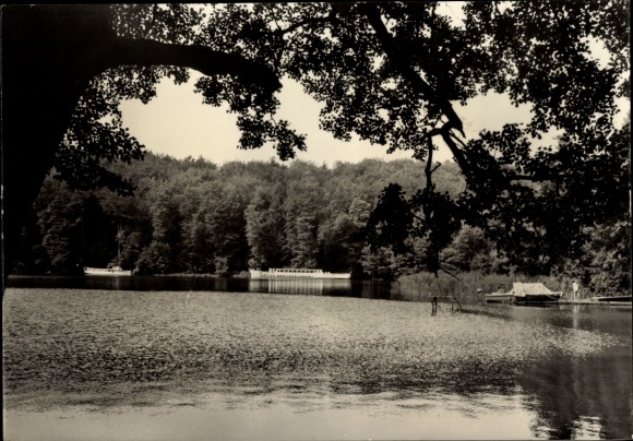 Postcard Stechlin in the brand, Ruppiner Switzerland, passenger ships Theodor Fontane and Neuruppin
