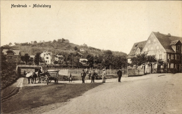 Postcard Hersbruck in Middle Franconia, view of the town with Michelsberg