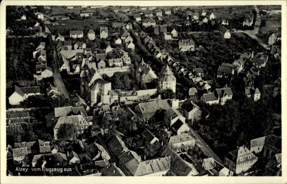 Postcard Alzey in Rheinhessen, aerial photograph