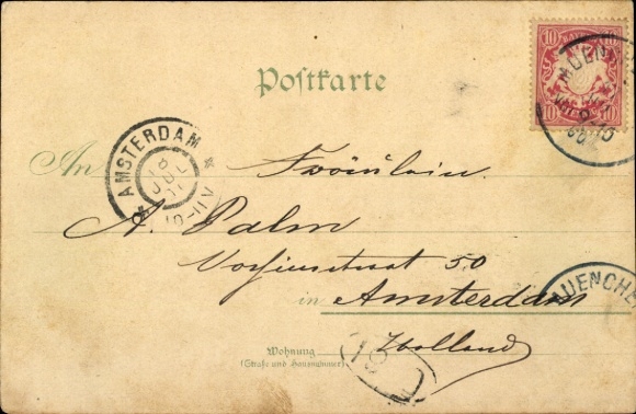 Chromo-Litho Possenhofen Pöcking in the district of Starnberg Upper Bavaria, Starnberg, Leoni, Berg Castle, steamer