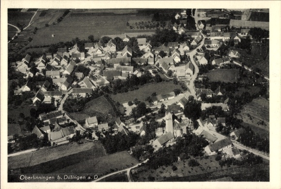 Ak Obertinningen Dillingen an der Donau, Fliegeraufnahme