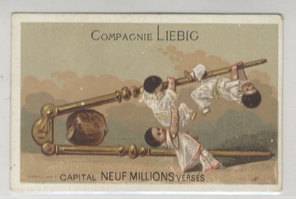 Liebig single image Sanguinetti 22 Pierrots calotta nera I image a, 1872