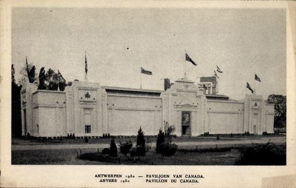 Postcard Antwerp Flanders, World Exhibition 1930, Pavilion of Canada