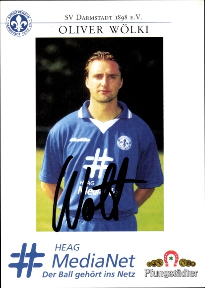 Autogrammkarte Fußballer Oliver Wölki, SV Darmstadt 98, Autogramm