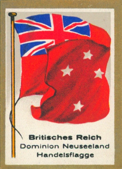 Sammelbild Bulgaria Fahnenbild Nr. 395, Britisches Reich, Dominion Neuseeland, Handelsflagge