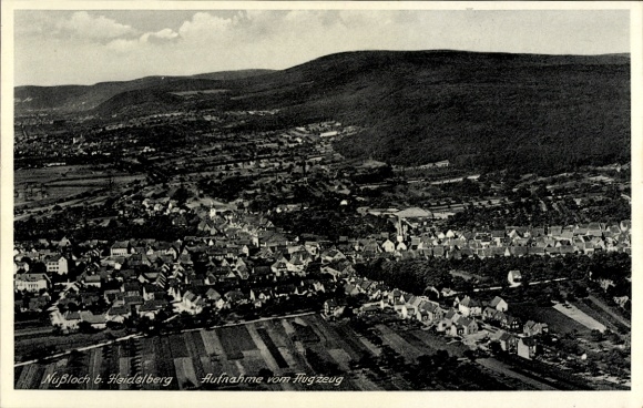 Postcard Nußloch Baden Württemberg, aerial photograph
