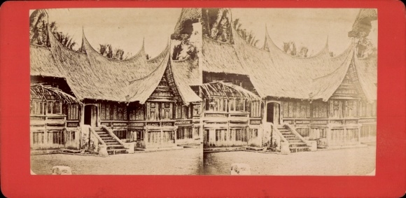 Stereo Photo Sumatra Indonesia, House of the Chief