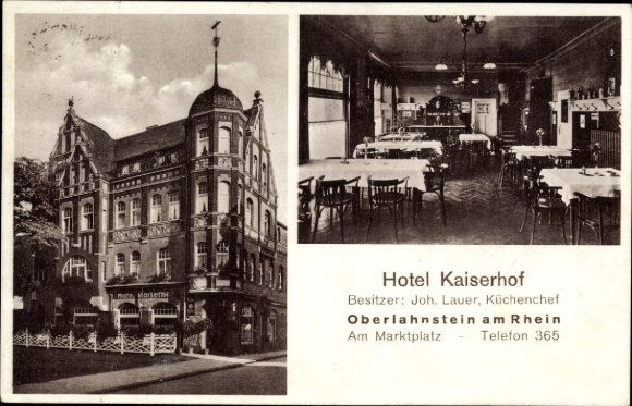 KP Oberlahnstein Lahnstein am Rhein, Hotel Kaiserhof, widok na wnętrze, rynek