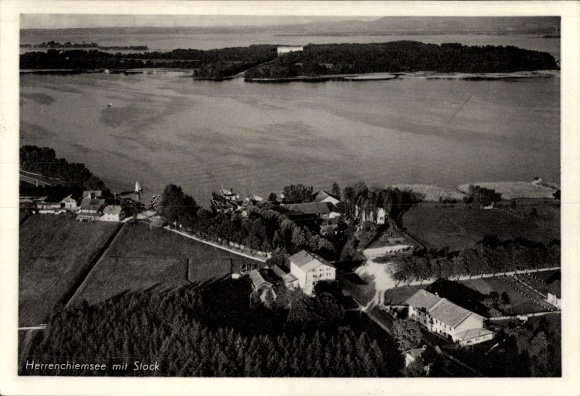 KP Herrenchiemsee Herreninsel Chiemsee Górna Bawaria, zdjęcie lotnicze