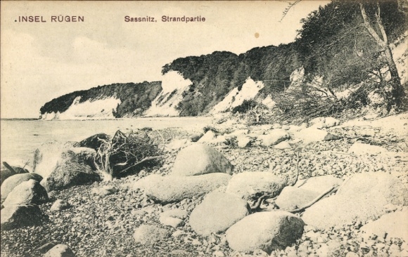 Ak Sassnitz auf Rügen, Strandansicht