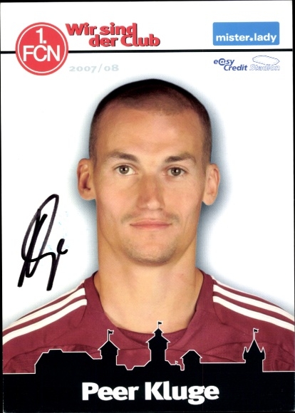 Ak Fußballer Peer Kluge, Portrait, Autogramm, 1. FCN