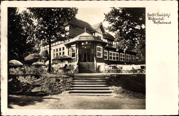 Postcard Forst in Lower Lusatia, Wehrinsel Restaurant