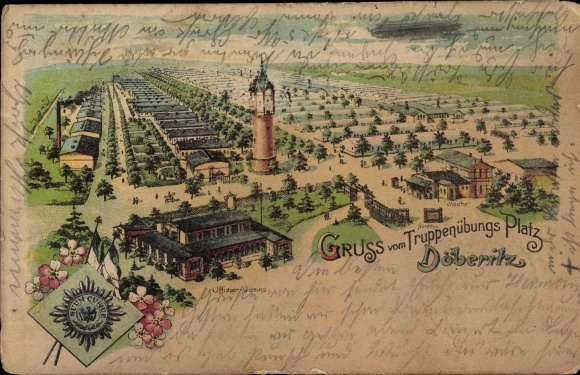 Chromo-Litho Dallgow Döberitz in Havelland, military training area, officers&#39; mess, guard