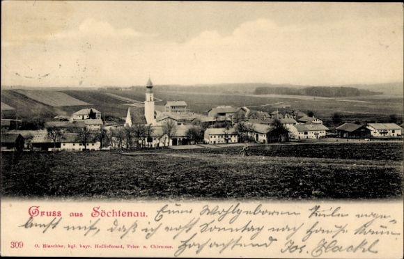 Postcard Söchtenau am Simssee Upper Bavaria, general view