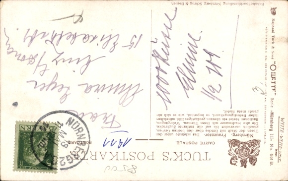 Artist Postcard Flower, Charles, Nuremberg, Frauentor, Bridge, Tuck