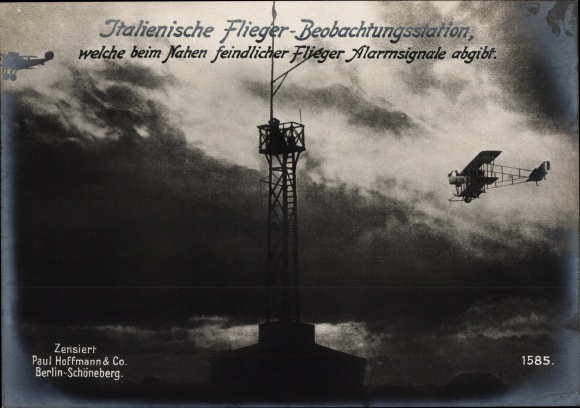Postcard Italian Air Force Observation Station, Military Aircraft, I WW